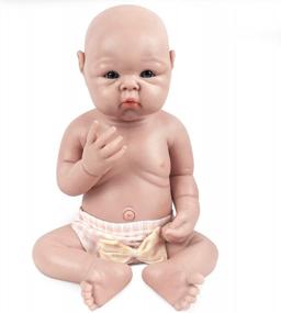img 4 attached to Realistic Reborn Baby Doll - 19 Inch Full Silicone Girl Doll, Not Vinyl Material, Lifelike And Real Baby Doll By Vollence