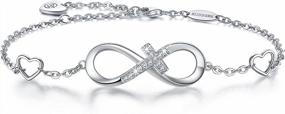 img 4 attached to BlingGem Bracelets For Women 925 Sterling Silver Dainty Religious Cross Faith Infinity Heart Love Symbol Sideways Cross God Blessed Bracelet Confirmation Birthday Anniversary Jewelry Gifts For Mom Women Wife Girlfriend