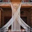5ft x 20ft white chiffon ceiling drape for elegant wedding decor logo
