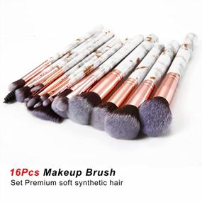 img 3 attached to Makeup Brushes DUAIU 16Pcs Makeup Brush Set Professional Foundation Brush Blending Eyeshadow Concealer Brush Set With 4Pcs Makeup Sponge