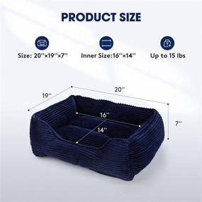 img 3 attached to Premium Washable Rectangle Dog Beds for Small, Medium, and Large Dogs - Orthopedic Puppy Bed with Non-Slip Bottom - Breathable Soft Navy Blue Calming Pet Cuddler Bed for Indoor Use