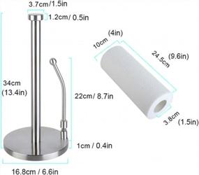 img 2 attached to IHarbort Stainless Steel Paper Towel Holder Stand, Countertop Paper Towel Holder Rack/ Dispenser With An Adjustable Spring Arm To Fix Paper Roll For Kitchen Bedroom