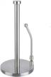 iharbort stainless steel paper towel holder stand, countertop paper towel holder rack/ dispenser with an adjustable spring arm to fix paper roll for kitchen bedroom logo