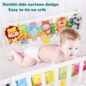 img 1 attached to 📚 Sensory Touch Feel Cloth Crinkle Book for Baby, High Contrast Soft Developmental Toy with Vibration, Squeaker, Teether, Tummy Time – Perfect for Crib, Car Seat, Travel – Ideal for Infant Newborn Boys and Girls