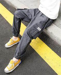 img 1 attached to SANGTREE Cargo Elastic Jogger Pockets Boys' Clothing : Pants