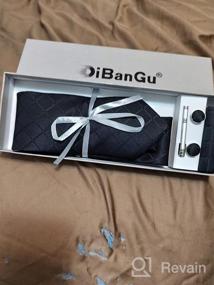 img 8 attached to Men'S Plaid Silk Tie, Pocket Square, Cufflinks & Tie Clip Set - DiBanGu Wedding Business