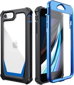 img 4 attached to Kocuos Full-Body Rugged Holster Case With Built-In Screen Protector - Compatible With IPhone SE 2020, IPhone 8, And IPhone 7 (Blue)