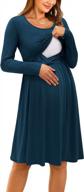 стильные и удобные платья для беременных и кормящих мам: однотонная коллекция ouges с цветочным принтом для кормящих мам логотип