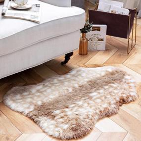 img 4 attached to Add Cozy, Faux Fur Flair To Your Home With Phantoscope'S Beige Anti-Skid Rug - Perfect For Both Adults And Kids!