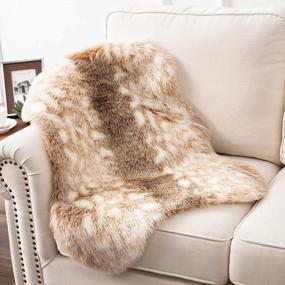 img 2 attached to Add Cozy, Faux Fur Flair To Your Home With Phantoscope'S Beige Anti-Skid Rug - Perfect For Both Adults And Kids!