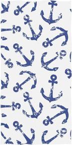 img 4 attached to Nautical Retro Anchor Bath Sheets For Home, Gym, Spa, Beach In Soft Navy Towels - 64X32 Inches