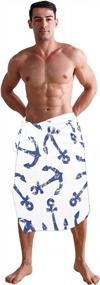 img 2 attached to Nautical Retro Anchor Bath Sheets For Home, Gym, Spa, Beach In Soft Navy Towels - 64X32 Inches