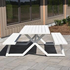 img 3 attached to Outdoor Entertaining Made Easy With Vivere'S White Aluminum Banquet Picnic Table
