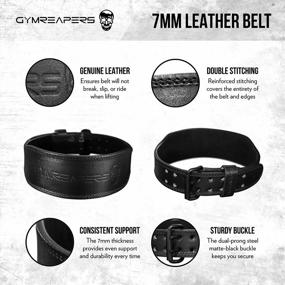 img 2 attached to Heavy Duty 7MM Gymreapers Weight Lifting Belt For Pro-Level Support During Weightlifting, Cross Training, And Bodybuilding
