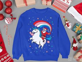 img 2 attached to Adorable Santa Riding Unicorn: Ugly Christmas Sweatshirt for Toddlers and Kids