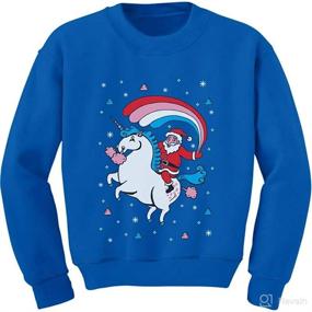 img 4 attached to Adorable Santa Riding Unicorn: Ugly Christmas Sweatshirt for Toddlers and Kids