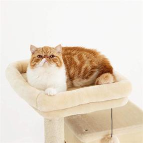 img 2 attached to 🐱 Large Multi-Level Cat Tree for Indoor Cats - Stable Kitty Furniture with Scratching Post, Platform, and Play House Condos - 34 inches Tall