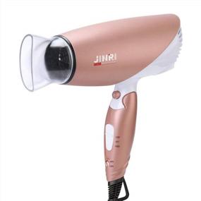 img 4 attached to JINRI Ionic Professional Hair Dryer With Styling Concentrator Nozzle, Cold Shot Button, 2 Speeds, 3 Heat Settings, CETL Certified - 1875W Red Blow Dryer For Salon Quality Results