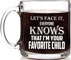 img 3 attached to CBT Mugs 13Oz Clear Glass Coffee Mug - Funny Sibling Humor Gift For Parents - Let'S Face It, Everyone Knows That I'M Your Favorite Child Mom Or Dad Mug - Perfect Mothers Or Fathers Day Present
