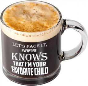img 1 attached to CBT Mugs 13Oz Clear Glass Coffee Mug - Funny Sibling Humor Gift For Parents - Let'S Face It, Everyone Knows That I'M Your Favorite Child Mom Or Dad Mug - Perfect Mothers Or Fathers Day Present