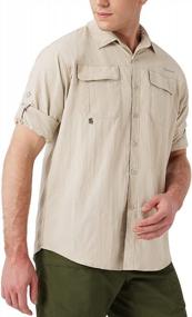 img 2 attached to Мужская рубашка для рыбалки с длинными рукавами и защитой от солнца UPF 50+, для походов, путешествий и кемпинга.