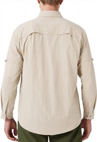 img 1 attached to Мужская рубашка для рыбалки с длинными рукавами и защитой от солнца UPF 50+, для походов, путешествий и кемпинга.