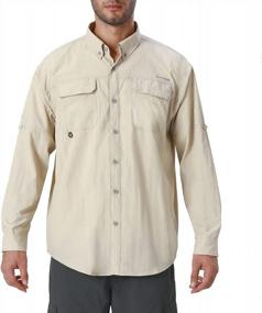img 4 attached to Мужская рубашка для рыбалки с длинными рукавами и защитой от солнца UPF 50+, для походов, путешествий и кемпинга.