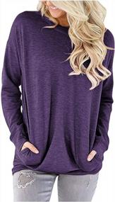 img 2 attached to Comfortable Casual Pocket Shirts For Women: Onlypuff Loose Fit Tunic Top With Long Sleeves - S-3XL