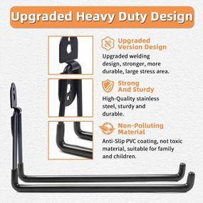 img 2 attached to Heavy Duty Garage Hook - 11 Inch Large Ladder Hooks For Hanging And Organizing Tools, Bikes, Folding Chairs, And More - Wall Mount Utility Hanger For Garden And Pool Equipment Storage By Sposuit