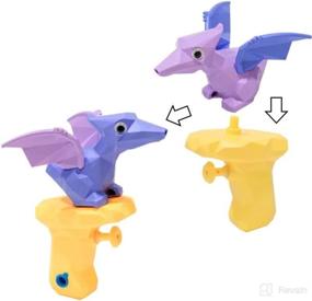 img 1 attached to 🦖 2-in-1 Dinosaur Bath Toys for Toddlers, Fun Dino Bathtub Playtime Toys for Kids