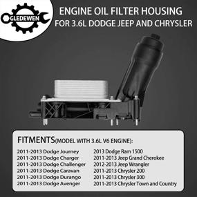 img 2 attached to Replacement Engine Oil Cooler Oil Filter Housing Adapter Assembly for 2011-2013 Dodge Jeep Chrysler 3.6L V6 Engine - Replaces OEM Part Numbers: 5184294AE, 5184294AC, 5184294AD, 5184304AD, 5184304AE, 5184304AF