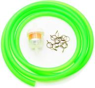 🔋 pro bat 1.5m0.8cm carburetor fuel vent line: gas hose roll for atv dirt bike go kart moped pocket bike + hose clamps, fuel filter, green логотип