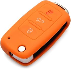 img 4 attached to 9 Moon® Silicone Remote Flip Key FOB Silicone Case Cover For VW Volkswagen New Interior Accessories - Anti-Theft