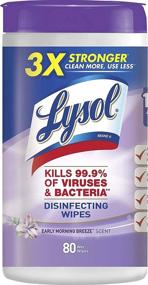 img 4 attached to Lysol Disinfecting Wipes, Early Morning Breeze Scent, 80ct, Varying Packaging