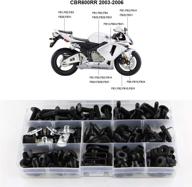 🔩 premium xitomer fairing bolts kits for cbr600rr 2003-2005 | matte black mounting kits with washers, nuts, fastenings, clips, grommets логотип