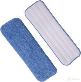 img 3 attached to 🧼 High-Quality Microfiber Mop Pads: 5 Pack Wet and Dry Mops Refill for 15" Flat Mop Base - Blue