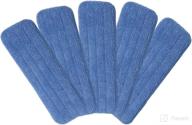 🧼 high-quality microfiber mop pads: 5 pack wet and dry mops refill for 15" flat mop base - blue logo