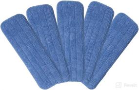 img 4 attached to 🧼 High-Quality Microfiber Mop Pads: 5 Pack Wet and Dry Mops Refill for 15" Flat Mop Base - Blue