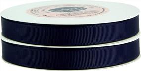 img 3 attached to Navy Blue Grosgrain Ribbon, 50 Yards - Perfect For Wedding Decor, Wreath Making, Baby Shower & Gift Package Wrapping Projects (25 Yards Each Roll)