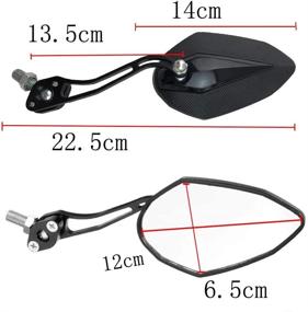 img 3 attached to 🔍 ESUPPORT Black Motorcycle Motorbike Rearview Side Mirror ATV Scooter - 8mm 10mm Compatibility