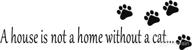 🐾 bibitime cat footprint puppy paw stickers | inspiring 'a house is not a home without a cat' vinyl wall decals | diy lettering for pet lovers | 22.44" x 5.91 logo