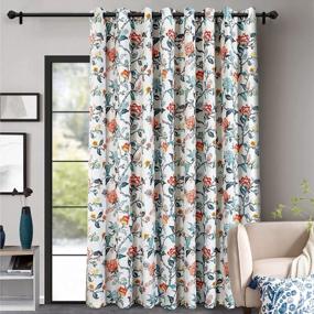img 4 attached to DriftAway Ada Room Divider Curtain For Bedroom Patio Door Sliding Glass Door Curtains Privacy Thermal Insulated Closet Curtain Extra Wide Blackout Curtains Grommet Drapes 108W X 96L Inch Multi 1 Panel