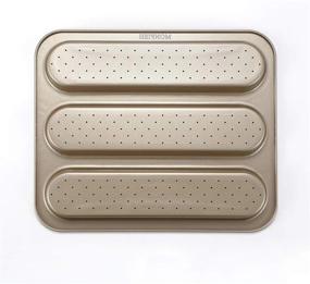 img 1 attached to Perfectly Baked Baguettes With Our Non-Stick 3-Slot Perforated French Bread Baking Tray - 15X12 Inch Pan!