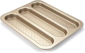 img 4 attached to Perfectly Baked Baguettes With Our Non-Stick 3-Slot Perforated French Bread Baking Tray - 15X12 Inch Pan!