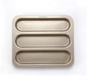 img 3 attached to Perfectly Baked Baguettes With Our Non-Stick 3-Slot Perforated French Bread Baking Tray - 15X12 Inch Pan!