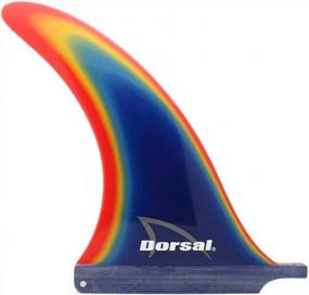 img 2 attached to Upgrade Your Surfing Game With DORSAL Transition Blue Fiberglass Longboard Surfboard SUP Surf Fin Rainbow