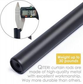 img 2 attached to Transform Your Windows With QITERI Black Curtain Rods - Twisting Cage Finials, Single Rod 72"-144", 2 Pack!