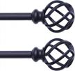 transform your windows with qiteri black curtain rods - twisting cage finials, single rod 72"-144", 2 pack! logo