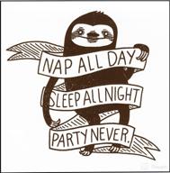 sloth vinyl sticker | square deal recordings & supplies | nap all day, sleep all night, party never логотип