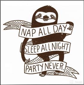 img 1 attached to Sloth Vinyl Sticker | Square Deal Recordings & Supplies | Nap All Day, Sleep All Night, Party Never